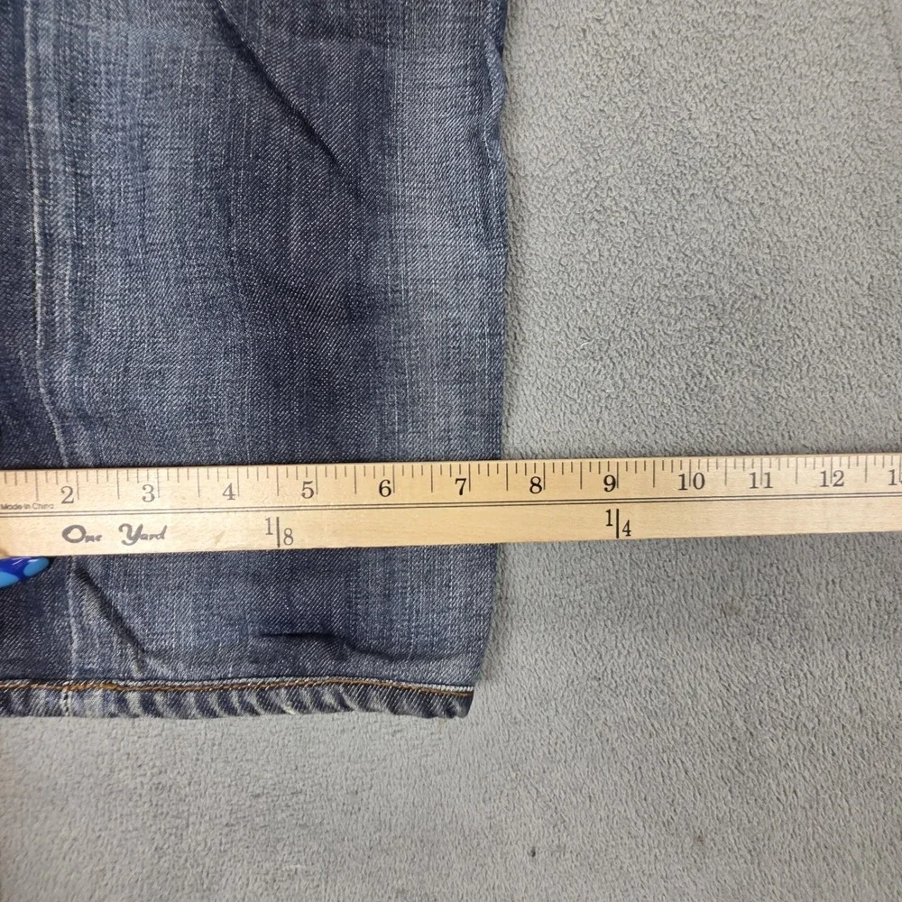 Diesel Jeans Mens 30x34 Blue Larkee-T Regular Tapered Button Altered Hem 0886S